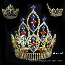 New Design Rhinestone Tiara Large Crown wholesale pageant crowns and tiaras